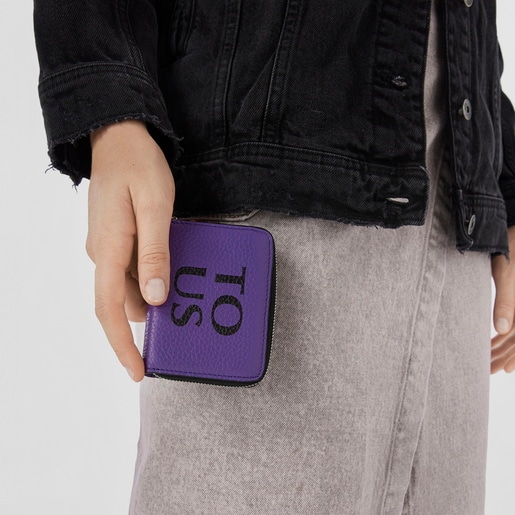 Monedero de piel lila TOUS Balloon