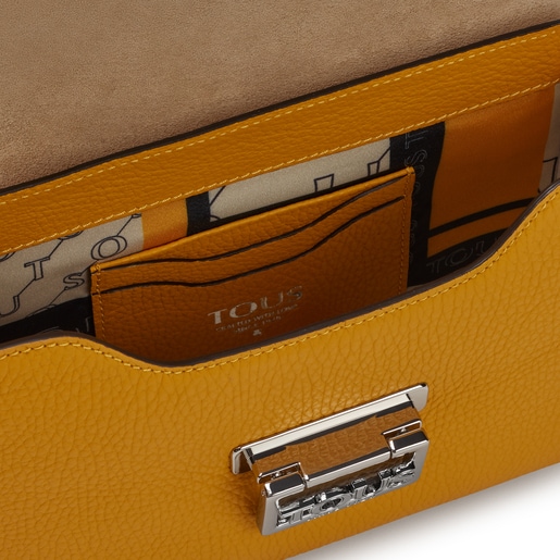 Mustard colored leather TOUS Legacy Crossbody bag