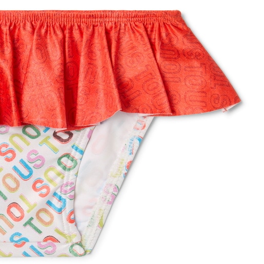 Girls bikini bottoms in Logo orange