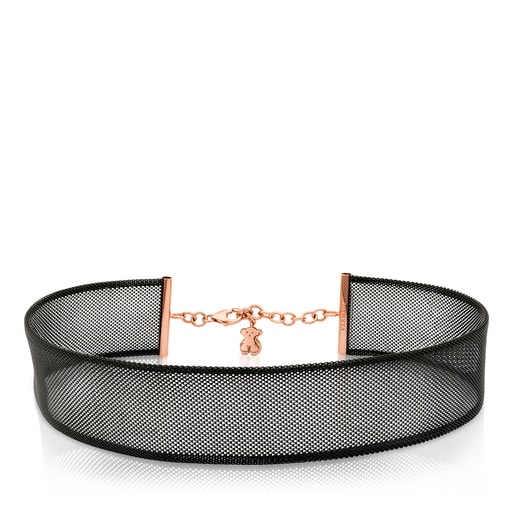 Rose Vermeil Silver and Steel Icon Mesh Bracelet