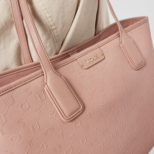 Capazo grande Script Day rosa