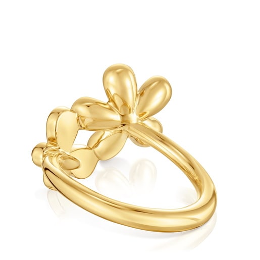 Anell amb bany d'or de 18 kt sobre plata i ametista Daisy
