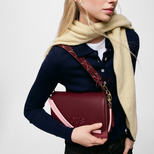 Bandolera mediana burdeos Audree Saffiano