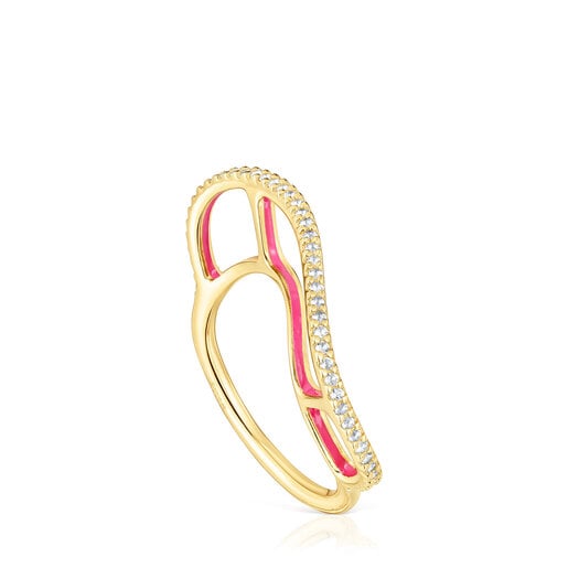 Silver vermeil Gregal ring with topazes