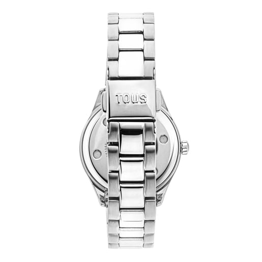 Montre analogique avec bracelet en acier et lunette intérieure en aluminium rose Mini T-Bear