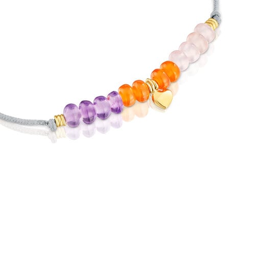 Cord Bracelet with gold heart and chalcedony motif TOUS Balloon