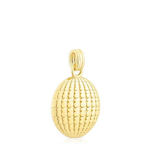 Penjoll amb bany d'or 18 kt sobre plata óssos 18 mm St. Tropez Disco