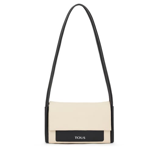 Sac à bandoulière TOUS Empire moyen en cuir beige et noir