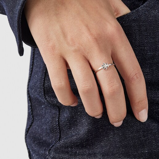 Серебряное кольцо с цветком Fragile Nature