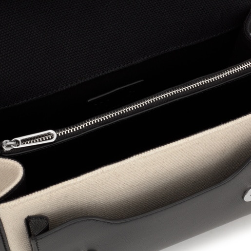 Středně velká černá Crossbody kabelka Audree Canvas