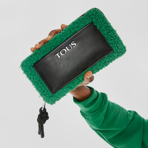 グリーンカラーのウォレット TOUS Empire Fur