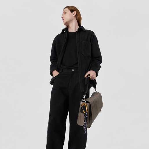 תיק צד TOUS Empire Padded גדול בצבע חאקי