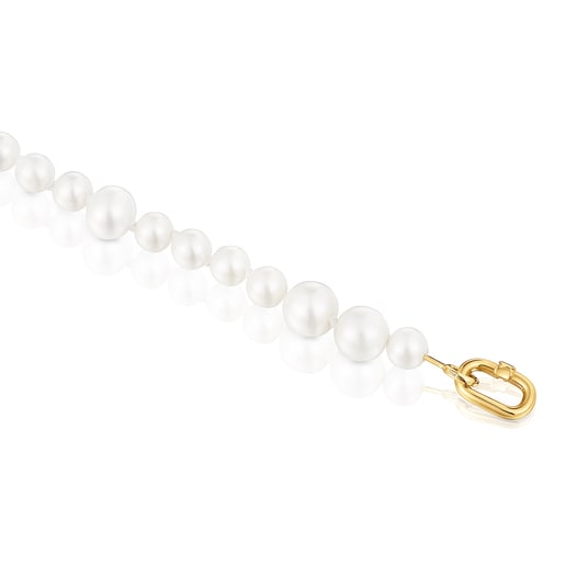 Bracciale in oro con perle coltivate Hold Oval