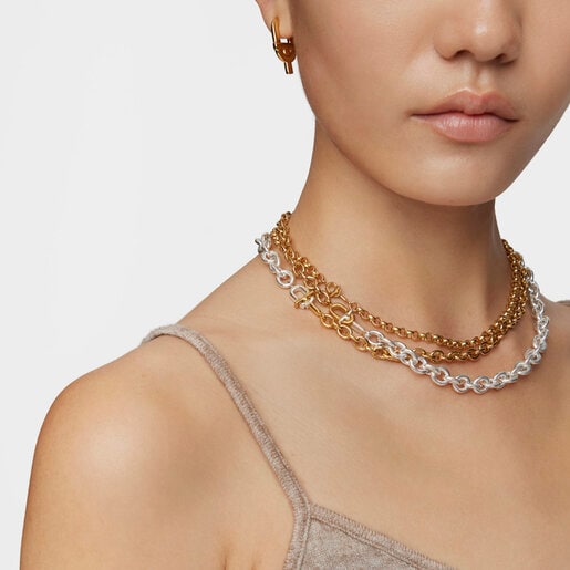 Short 40 cm Necklace with 18kt gold plating over silver TOUS MANIFESTO