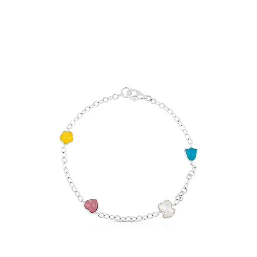Silver TOUS Color Bracelet with Gemstones