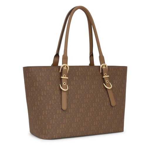 Large earth-colored Tote Bag TOUS Buckles Silhouette