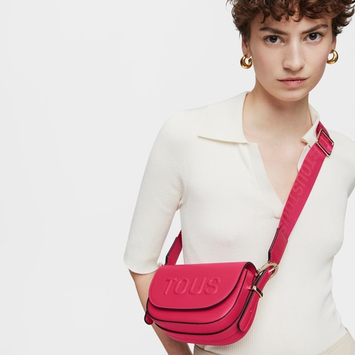 Fuchsia halfmoon mini Crossbody bag TOUS Brenda