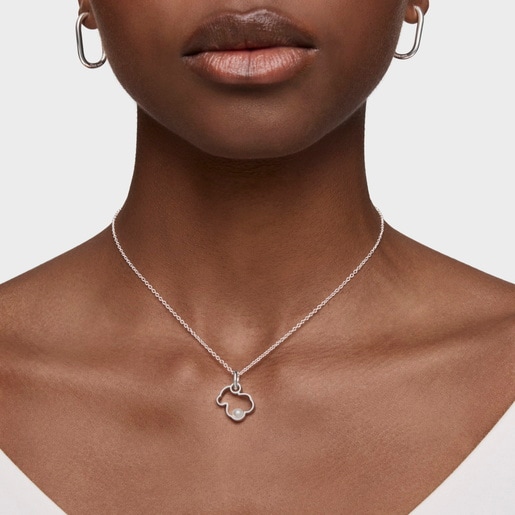Silver Silueta Necklace with Pearl