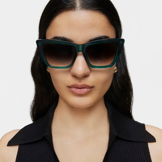 Zielone okulary przeciwsłoneczne TOUS Logo Color Block