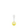 Piercing de ombligo de acero y cristal de Murano amarillo Icon Glass