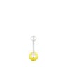 Piercing per ombelico in acciaio e vetro di Murano giallo Icon Glass