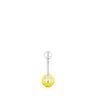 Steel and yellow Murano glass Navel piercing Icon Glass