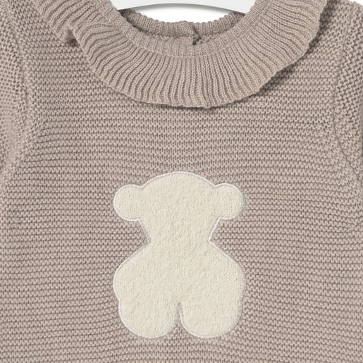 Pelele de bebé Tricot beige