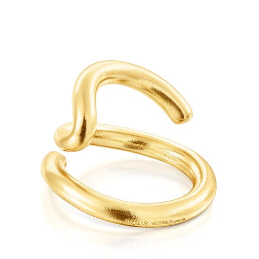 Silver vermeil Bent Open ring