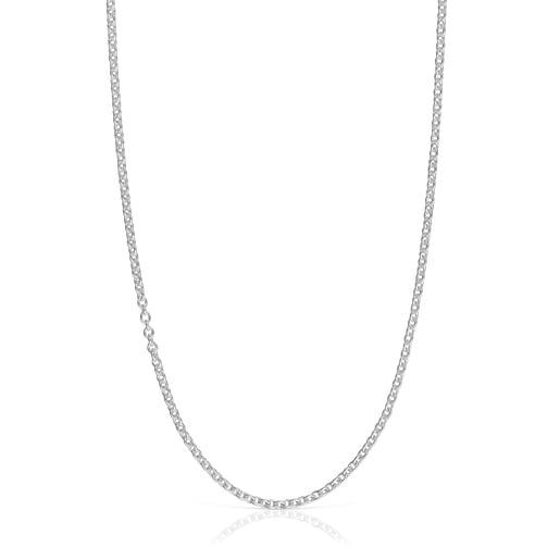 Priliehavý náhrdelník z mincového striebra s krúžkami Basics