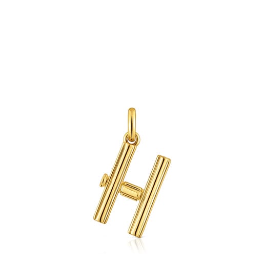 Medium 18kt gold plating over silver letter H Pendant TOUS Alphabet