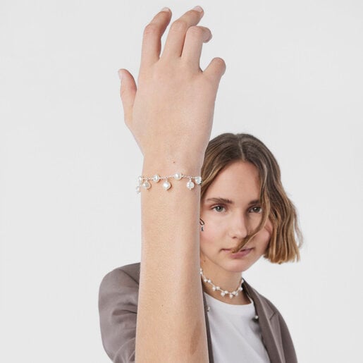 Silver and pearl TOUS Icon Pearl Bracelet | TOUS