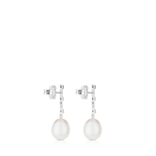 White Gold Les Classiques Earrings with Diamond and Pearl