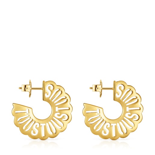 Aretes aro con baño de oro 18 kt sobre plata 25 mm Miranda