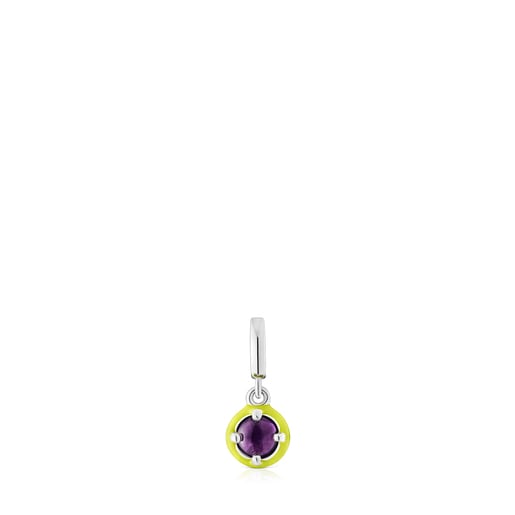 Silver TOUS Vibrant Colors Pendant with amethyst and lime green enamel