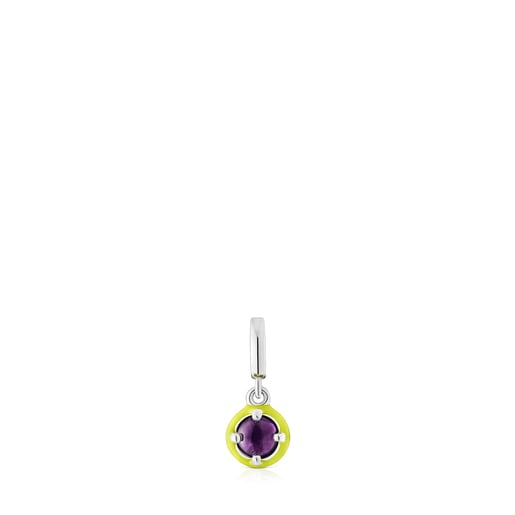 Silver TOUS Vibrant Colors Pendant with amethyst and lime green enamel |  TOUS