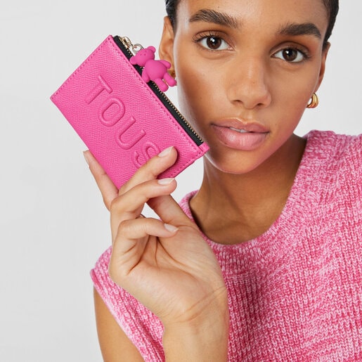 フューシャカラーのカードホルダー TOUS La Rue