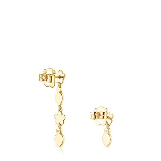 Короткие и длинные золотые серьги Fragile Nature с бриллиантами и рубинами