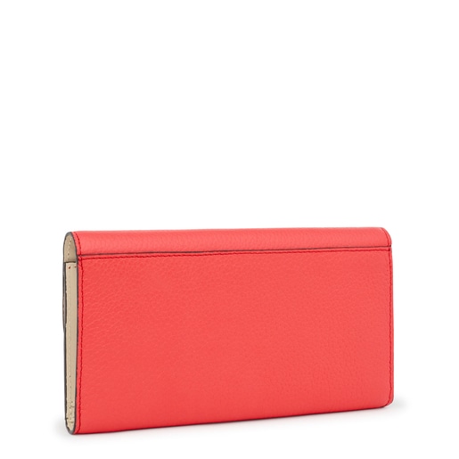 Coral-colored leather TOUS Empire Wallet