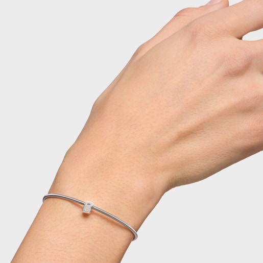 7 mm silver letter B Charm TOUS Mesh Tube