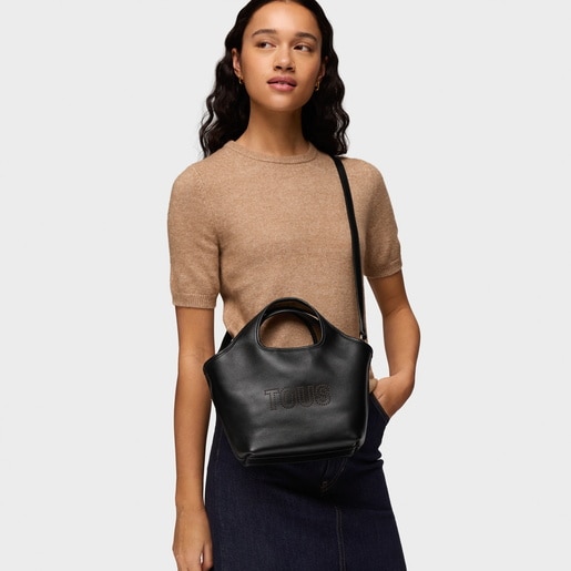 Medium black leather Tote bag TOUS Lirio
