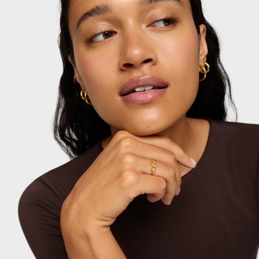 Silver Ring and motifs with 18kt gold plating over silver TOUS Motifs