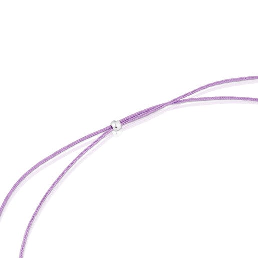 Silver, Murano glass and lilac-colored nylon Necklace Icon Glass | TOUS