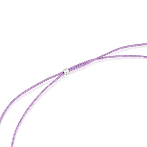 Silver, Murano glass and lilac-colored nylon Necklace Icon Glass