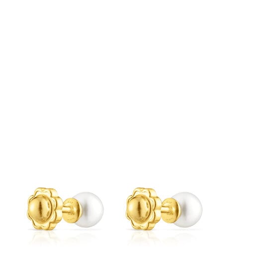 Gold Baby TOUS earrings with pearls
