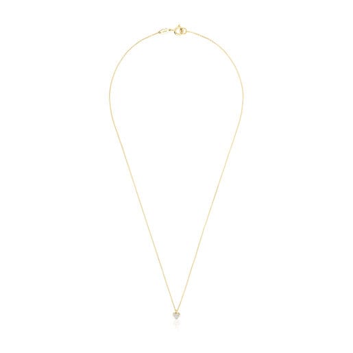 Gold San Valentín Necklace with diamonds and a heart motif