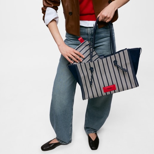 Shopper grande de jacquard azul TOUS Summer Holidays