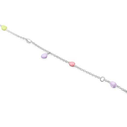 Silver and colored enamel TOUS Joy Bits anklet