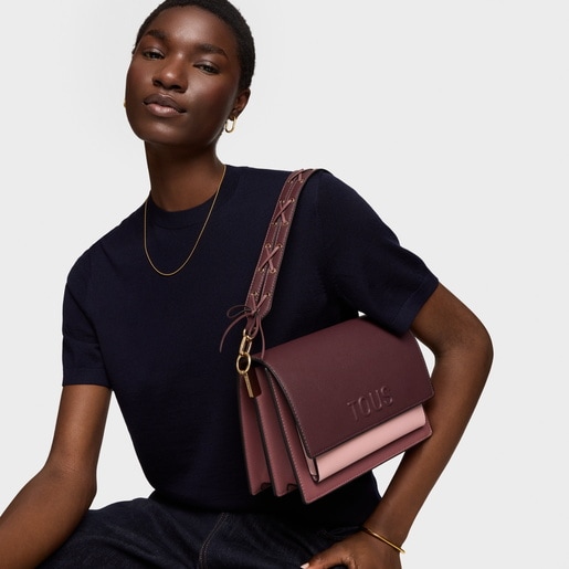 Bandolera mediana burdeos Audree Saffiano