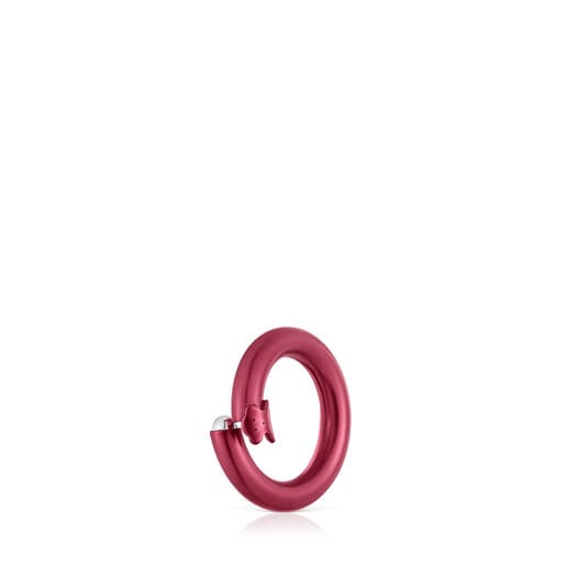 Small red-colored silver Ring Hold