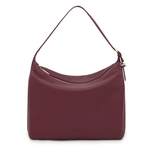 Saca de piel burdeos TOUS Fold